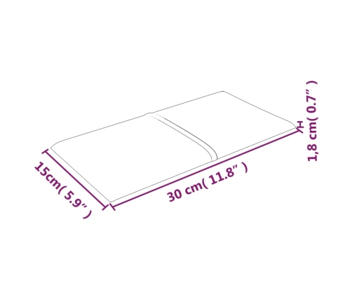 vidaXL Paneles de pared 12 uds tela marrón 30x15 cm 0,54 m²