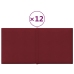 Paneles de pared 12 uds tela rojo tinto 30x15 cm 0,54 m²