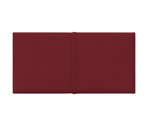 Paneles de pared 12 uds tela rojo tinto 30x15 cm 0,54 m²