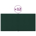 vidaXL Paneles de pared 12 uds tela verde oscuro 30x15 cm 0,54 m²