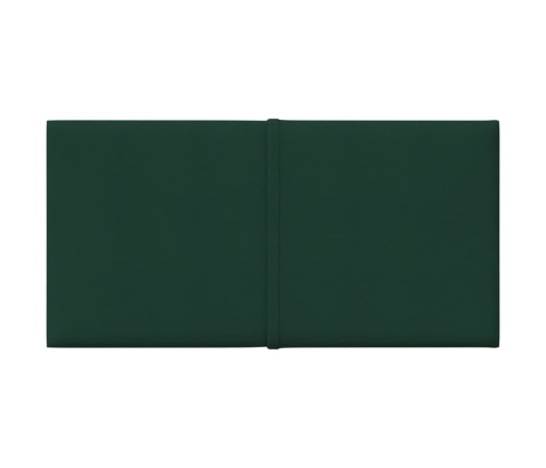 vidaXL Paneles de pared 12 uds tela verde oscuro 30x15 cm 0,54 m²