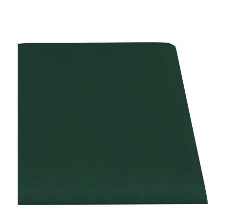 vidaXL Paneles de pared 12 uds tela verde oscuro 30x15 cm 0,54 m²