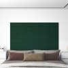 vidaXL Paneles de pared 12 uds tela verde oscuro 30x15 cm 0,54 m²