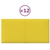 vidaXL Paneles de pared 12 uds tela amarillo claro 30x15 cm 0,54 m²