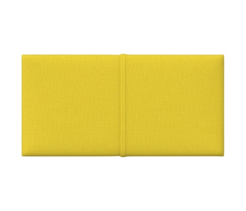 vidaXL Paneles de pared 12 uds tela amarillo claro 30x15 cm 0,54 m²