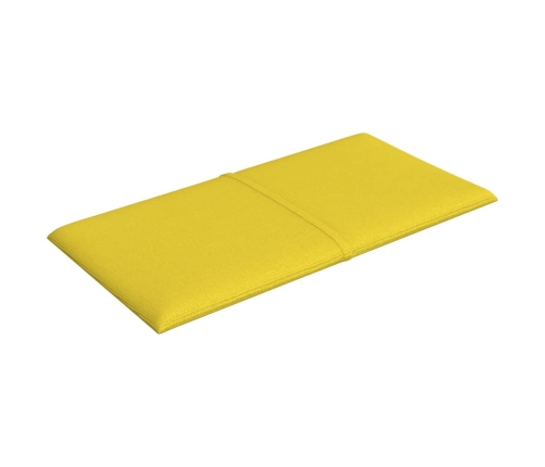 vidaXL Paneles de pared 12 uds tela amarillo claro 30x15 cm 0,54 m²