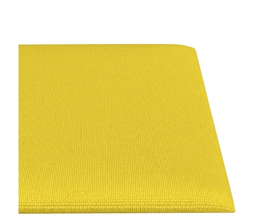 vidaXL Paneles de pared 12 uds tela amarillo claro 30x15 cm 0,54 m²