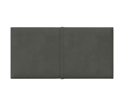 vidaXL Paneles de pared 12 uds terciopelo gris oscuro 30x15 cm 0,54 m²