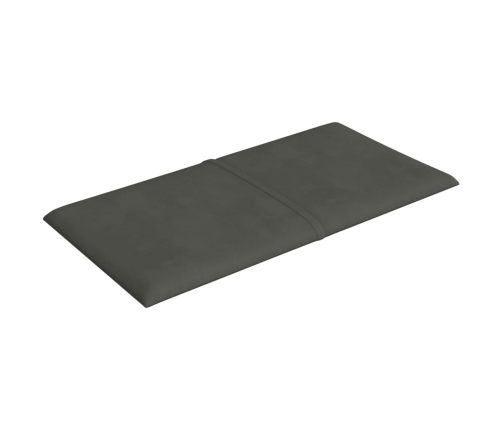 vidaXL Paneles de pared 12 uds terciopelo gris oscuro 30x15 cm 0,54 m²