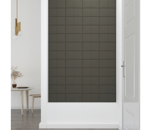 vidaXL Paneles de pared 12 uds terciopelo gris oscuro 30x15 cm 0,54 m²