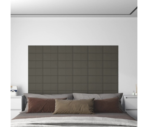 vidaXL Paneles de pared 12 uds terciopelo gris oscuro 30x15 cm 0,54 m²