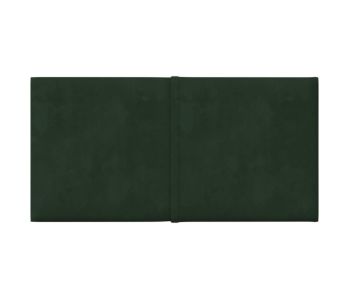 vidaXL Paneles de pared 12 uds terciopelo verde oscuro 30x15cm 0,54 m²