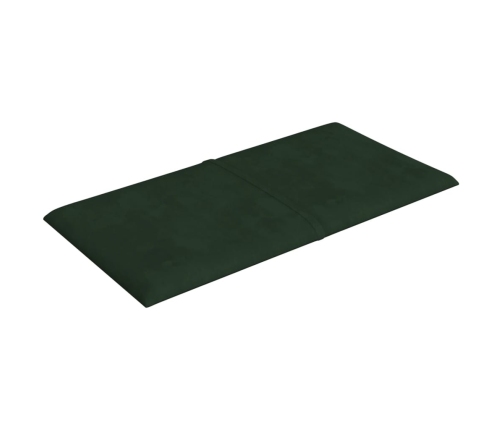 vidaXL Paneles de pared 12 uds terciopelo verde oscuro 30x15cm 0,54 m²