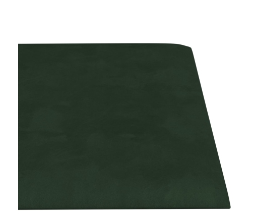 vidaXL Paneles de pared 12 uds terciopelo verde oscuro 30x15cm 0,54 m²