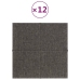 vidaXL Paneles de pared 12 uds tela gris oscuro 30x30 cm 1,08 m²