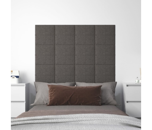 vidaXL Paneles de pared 12 uds tela gris oscuro 30x30 cm 1,08 m²