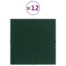 vidaXL Paneles de pared 12 uds tela verde oscuro 30x30 cm 1,08m²