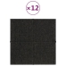 vidaXL Paneles de pared 12 uds tela negro 30x30 cm 1,08 m²