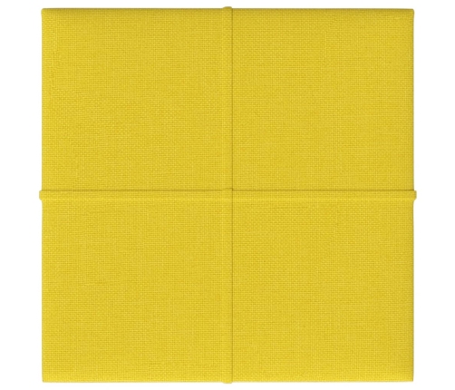 vidaXL Paneles de pared 12 uds tela amarillo claro 30x30 cm 1,08 m²