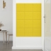 vidaXL Paneles de pared 12 uds tela amarillo claro 30x30 cm 1,08 m²