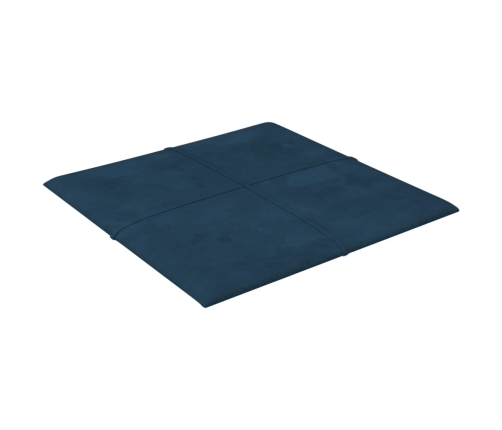 vidaXL Paneles de pared 12 uds terciopelo azul 30x30 cm 1,08 m²