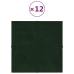 Paneles de pared 12 uds terciopelo verde oscuro 30x30 cm 1,08m²