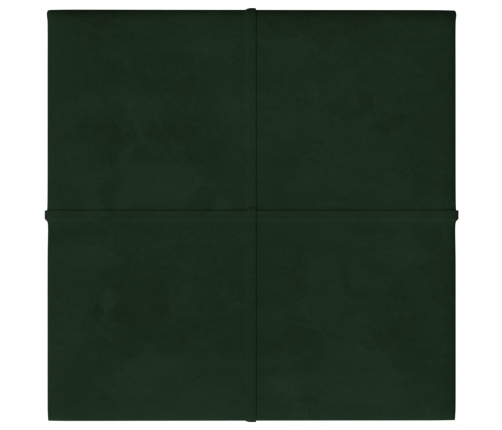 Paneles de pared 12 uds terciopelo verde oscuro 30x30 cm 1,08m²