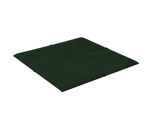 Paneles de pared 12 uds terciopelo verde oscuro 30x30 cm 1,08m²