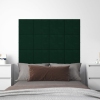 Paneles de pared 12 uds terciopelo verde oscuro 30x30 cm 1,08m²