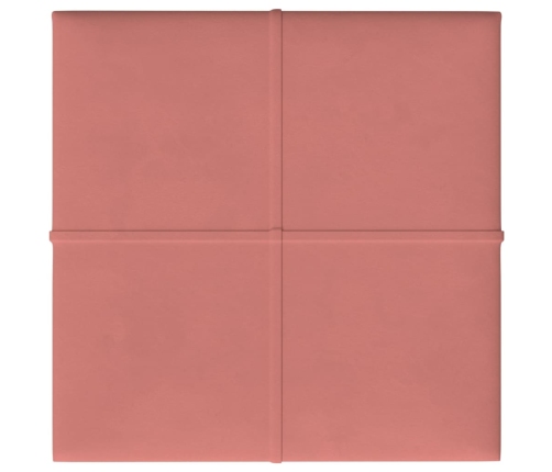 vidaXL Paneles de pared 12 uds terciopelo rosa 30x30 cm 1,08 m²