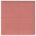 vidaXL Paneles de pared 12 uds terciopelo rosa 30x30 cm 1,08 m²