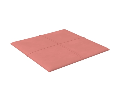 vidaXL Paneles de pared 12 uds terciopelo rosa 30x30 cm 1,08 m²