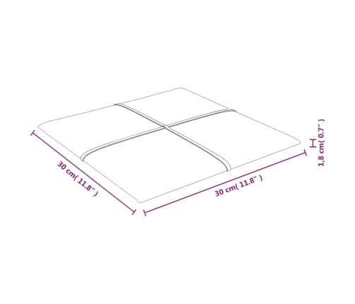 vidaXL Paneles de pared 12 uds terciopelo rosa 30x30 cm 1,08 m²