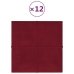 Paneles de pared 12 uds terciopelo rojo tinto 30x30 cm 1,08 m²