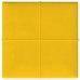 Paneles de pared 12 uds terciopelo amarillo 30x30 cm 1,08 m²