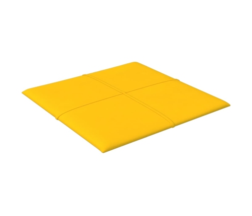 Paneles de pared 12 uds terciopelo amarillo 30x30 cm 1,08 m²