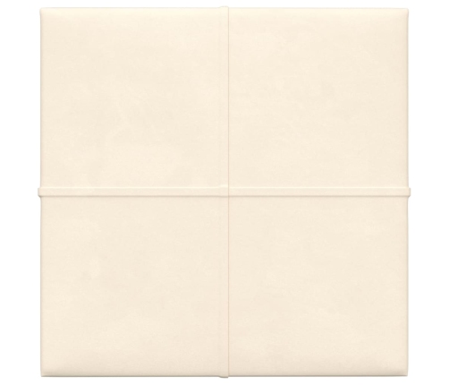 Paneles de pared 12 uds terciopelo crema 30x30 cm 1,08 m²