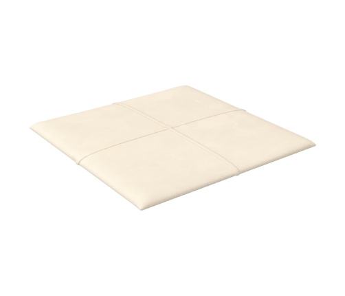 Paneles de pared 12 uds terciopelo crema 30x30 cm 1,08 m²