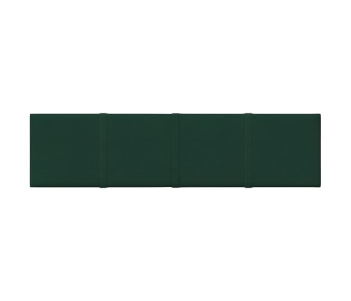 Paneles de pared 12 uds tela verde oscuro 60x15 cm 1,08 m²