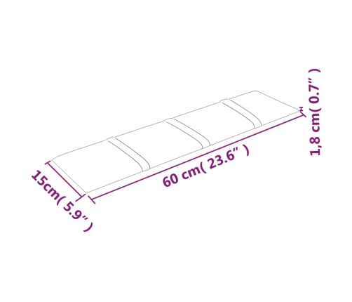 Paneles de pared 12 uds tela verde oscuro 60x15 cm 1,08 m²