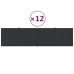 Paneles de pared 12 uds tela negro 60x15 cm 1,08 m²