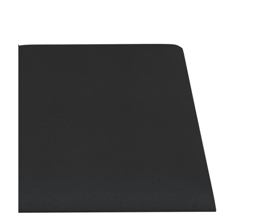 Paneles de pared 12 uds tela negro 60x15 cm 1,08 m²