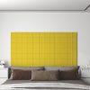 vidaXL Paneles de pared 12 uds tela amarillo claro 60x15 cm 1,08 m²