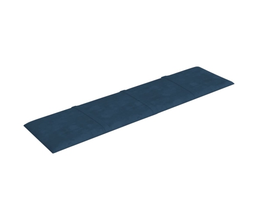 vidaXL Paneles de pared 12 uds terciopelo azul 60x15 cm 1,08 m²