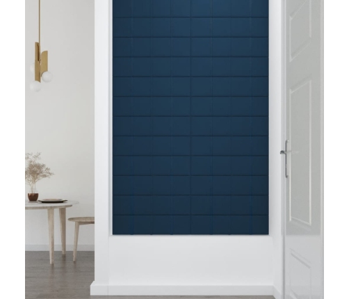 vidaXL Paneles de pared 12 uds terciopelo azul 60x15 cm 1,08 m²