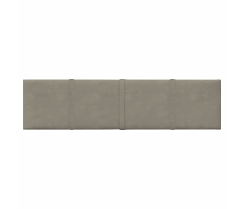 Paneles de pared 12 uds terciopelo gris claro 60x15 cm 1,08 m²