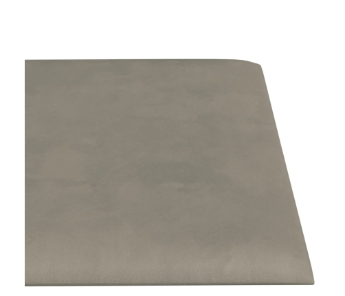 Paneles de pared 12 uds terciopelo gris claro 60x15 cm 1,08 m²