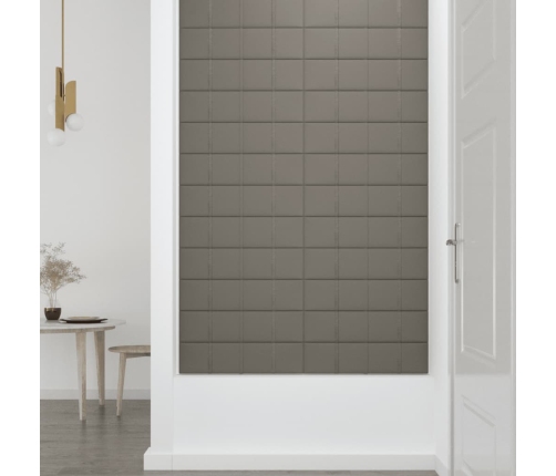 Paneles de pared 12 uds terciopelo gris claro 60x15 cm 1,08 m²