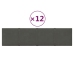 Paneles de pared 12 uds terciopelo gris oscuro 60x15 cm 1,08 m²