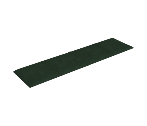 vidaXL Paneles de pared 12 uds terciopelo verde oscuro 60x15 cm 1,08m²